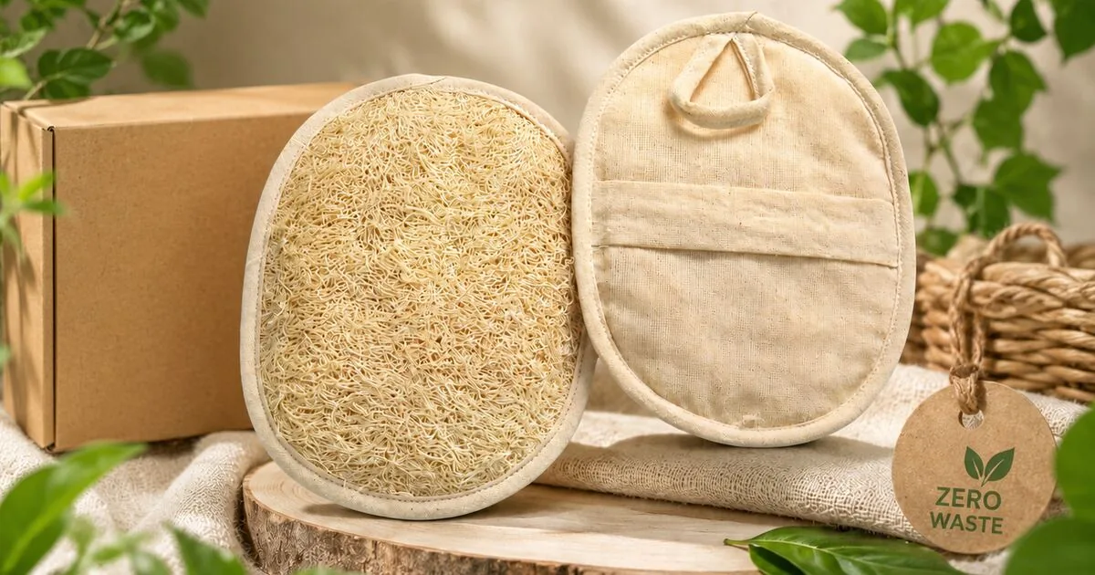 Loofah bath pads with a kraft gift box