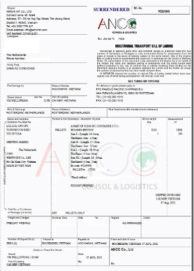 Bill of Lading